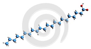 3D image of Erucic acid skeletal formula