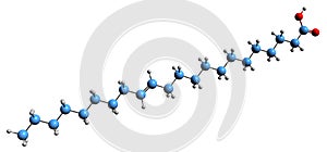 3D image of Erucic acid skeletal formula