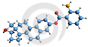 3D image of Estradiol anthranilate skeletal formula