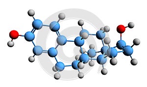 3D image of estradiol skeletal formula