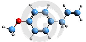 3D image of Estragole skeletal formula photo