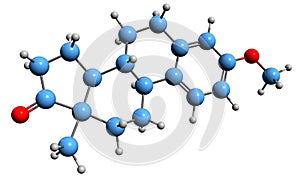 3D image of Estrone methyl ether skeletal formula
