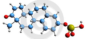 3D image of Estrone sulfate skeletal formula photo