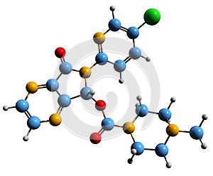3D image of Eszopiclone skeletal formula photo