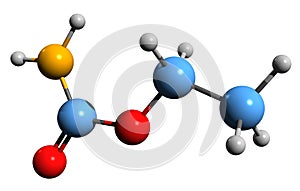 3D image of Ethyl carbamate skeletal formula