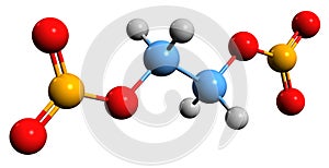 3D image of Ethylene glycol dinitrate skeletal formula photo