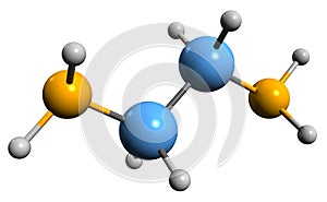 3D image of Ethylenediamine skeletal formula