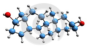 3D image of Etiocholanediol skeletal formula photo