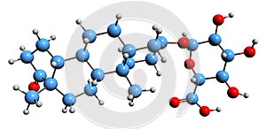 3D image of Etiocholanolone glucuronide skeletal formula photo