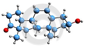 3D image of Etiocholanolone skeletal formula photo