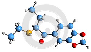 3D image of Eutylone skeletal formula photo