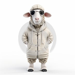 High-quality 3d Sheep Model In Kolsch Fashion On White Background photo