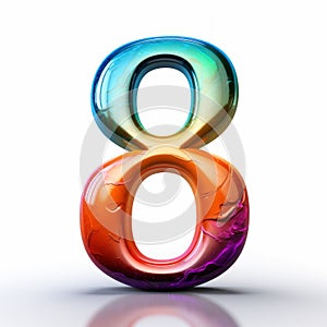 Number Eighty-eight: A Colored Glass Art With 8k 3d Style photo