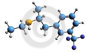 3D image of Fenfluramine skeletal formula photo