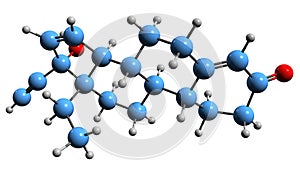 3D image of Gestodene skeletal formula photo