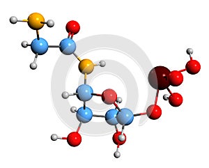 3D image of Glycineamide ribonucleotide skeletal formula photo