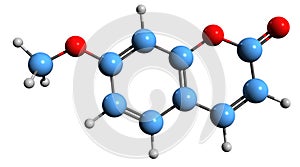 3D image of Herniarin skeletal formula