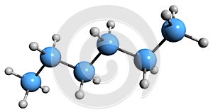 3D image of Hexane skeletal formula
