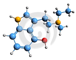 3D image of 4-HO-MET skeletal formula photo