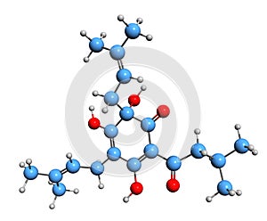 3D image of Humulone skeletal formula photo