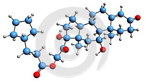 3D image of Hydrocortisone cypionate skeletal formula