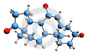 3D image of Hydroxydehydroepiandrosterone skeletal formula photo