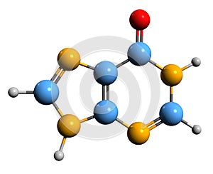 3D image of Hypoxanthine skeletal formula photo