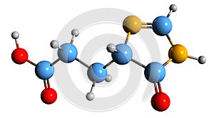 3D image of Imidazol-4-one-5-propionic acid skeletal formula photo