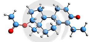 3D image of Inocoterone acetate skeletal formula photo