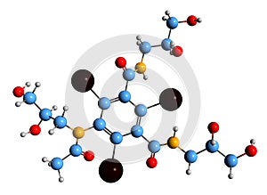3D image of Iohexol skeletal formula photo
