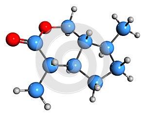 3D image of iridomyrmecin skeletal formula photo