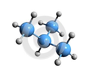 3D image of isobutane skeletal formula photo