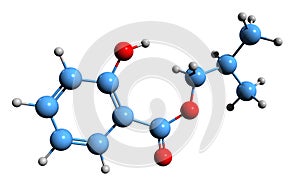 3D image of Isobutyl salicylate skeletal formula photo