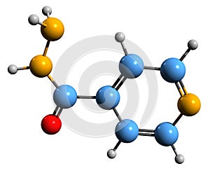 3D image of Isoniazid skeletal formula photo