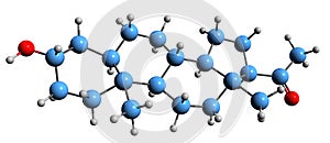 3D image of Isopregnanolone skeletal formula photo