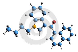 3D image of JWH-073 skeletal formula photo