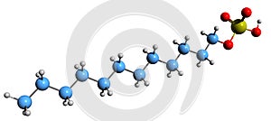 3D image of laureth sulfate skeletal formula photo