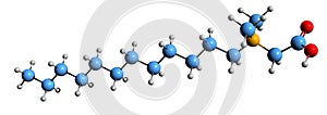 3D image of lauryl dimethyl betaine skeletal formula photo