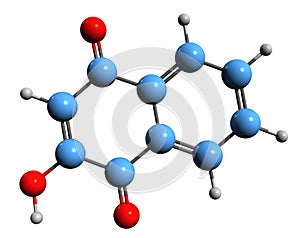 3D image of Lawsone skeletal formula photo