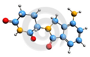 3D image of Lenalidomide skeletal formula photo