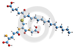 3D image of Leukotriene C4 skeletal formula photo