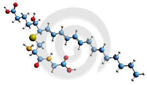 3D image of Leukotriene D4 skeletal formula photo