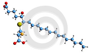 3D image of Leukotriene E4 skeletal formula photo