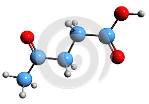 3D image of Levulinic acid skeletal formula