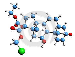 3D image of Loteprednol etabonate skeletal formula photo