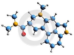 3D image of Lysergic acid diethylamide skeletal formula photo