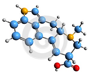 3D image of Lysergic acid skeletal formula photo