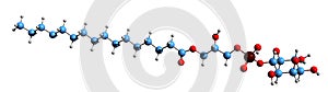 3D image of Lysophosphatidylinositol skeletal formula photo
