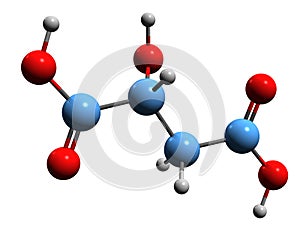 3D image of Malic acid skeletal formula