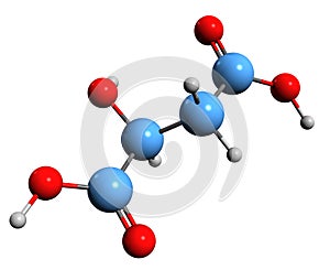 3D image of Malic acid skeletal formula